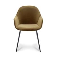 Eetkamerstoel Rouen - velvet - goudkleurig (2 stuks) - Leen Bakker - thumbnail