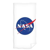 Carbotex strandlaken Nasa 140 x 70 cm polyester wit/blauw - thumbnail
