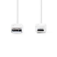 Nedis CCGP60410WT10 Platte Usb 2.0-kabel A Male - Micro-b Male 1,0 M Wit - thumbnail