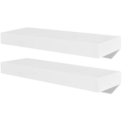 VidaXL Wandplanken mdf zwevend voor boeken/dvd wit 2 st VidaXL Wandplanken mdf zwevend voor boeken/dvd wit 2 st