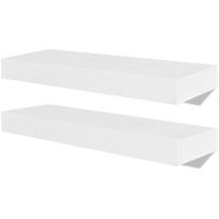 VidaXL Wandplanken mdf zwevend voor boeken/dvd wit 2 st - thumbnail