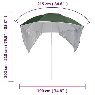 VidaXL Strandparasol met zijwanden 215 cm groen