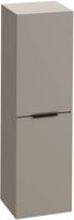 Saqu Lima halfhoge kast met mat zwarte greep 35x32x120cm mat greige - thumbnail