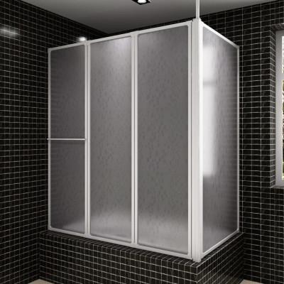 VidaXL Badwand l-vormig 4 panelen inklapbaar 70x120x137 cm