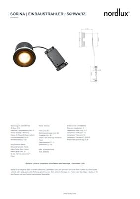 Nordlux InbouwspotSorina zwart - 2310360003