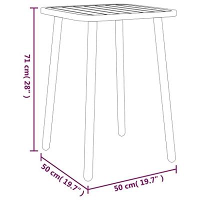 Tuintafel 50x50x71 cm staal antracietkleurig