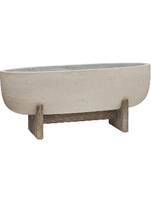 Pottery Pots Shelby M beige washed 75 cm ovale bloempot op poten