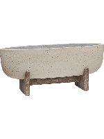 Pottery Pots Shelby M beige washed 75 cm ovale bloempot op poten - thumbnail