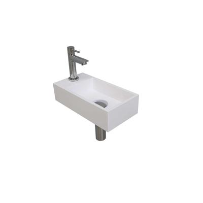 Fonteinset INK Versus 36x18x9 cm Polystone Glans Wit Met Kraangat Links Chroom