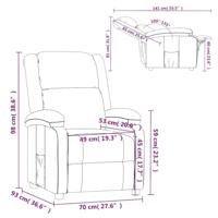 Fauteuil verstelbaar kunstleer cappuccinokleurig - thumbnail