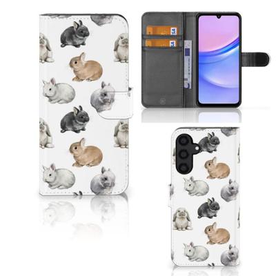 Telefoonhoesje | Met pasjeshouder | voor Samsung Galaxy A15 Konijntjes