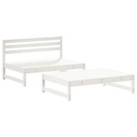 2-delige Loungeset massief grenenhout wit - thumbnail