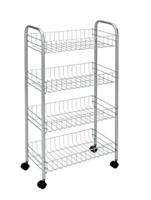 Metaltex Keuken/Badkamer Opbergtrolley Ascona 41x23x84 cm Wieltjes - thumbnail