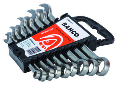 Bahco SS002-9-2 Steek-ringratelsleutelset 9-delig Sleutelbreedte (metrisch) 8 - 19 mm