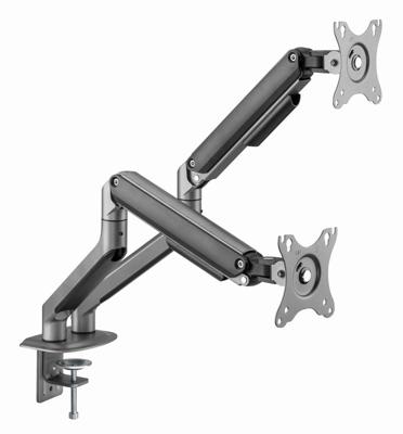 Dubbele monitorarm met gasveer, space grey