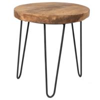 Mega Collections Bijzettafeltje Decowood - hout - D40 x H45 cm - thumbnail