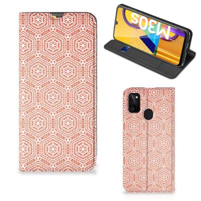Samsung Galaxy M30s | M21 | Hoesje met Magneet | Pattern Orange Samsung Galaxy M30s | M21 | Hoesje met Magneet | Pattern Orange