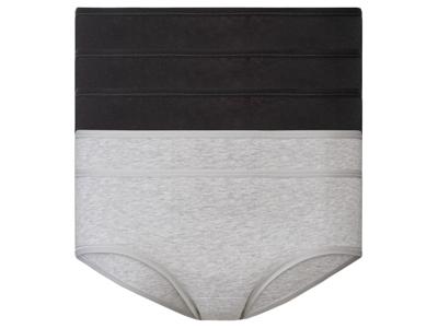 esmara 5 dames hipsters (S (36-38), Zwart/grijs)