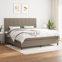 Boxspring met matras stof taupe 200x200 cm - thumbnail