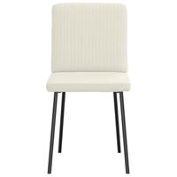 Eetkamerstoelen 2 st fluweel crmekleurig - thumbnail