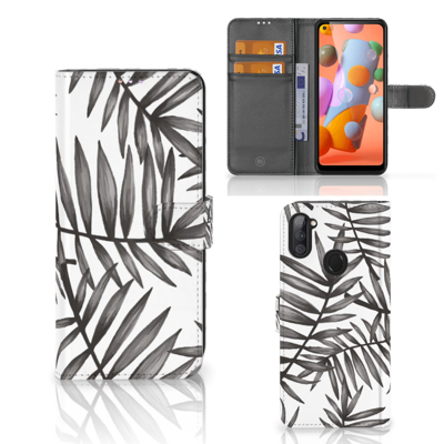 Samsung Galaxy M11 | A11 Hoesje Leaves Grey