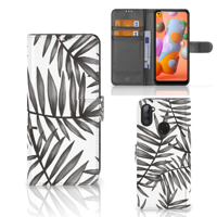 Samsung Galaxy M11 | A11 Hoesje Leaves Grey - thumbnail