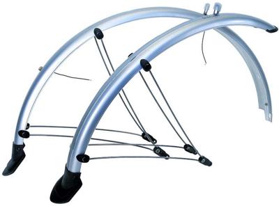 Spatbordset 28/29" Mud Max Flex 56 mm met stroomkabelgeleiding - zilver