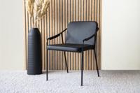 Nohr Eetkamerstoel 'Prescott' Lederlook, kleur Zwart - thumbnail