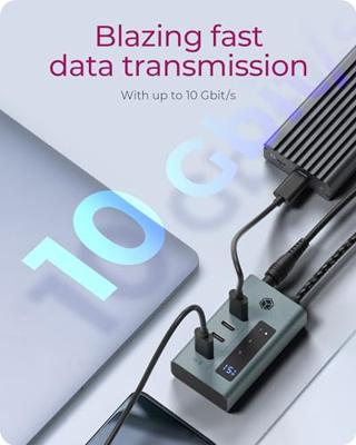 ICY BOX IB-HUB1454-C31 USB 3.2 Gen 1 (3.1 Gen 1) Type-C 10000 Mbit/s Blauw, Grijs ICY BOX IB-HUB1454-C31 USB 3.2 Gen 1 (3.1 Gen 1) Type-C 10000 Mbit/s Blauw, Grijs