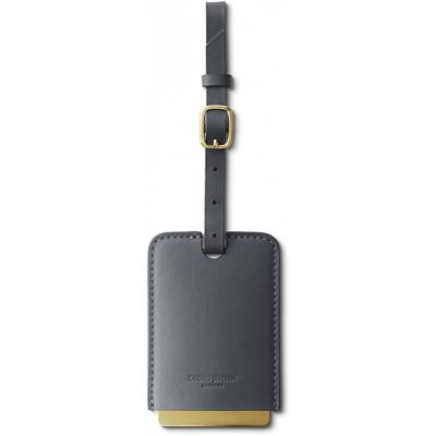 Georg Jensen bagagelabel Shades 7 x 11,2 cm leer grijs Georg Jensen bagagelabel Shades 7 x 11,2 cm leer grijs