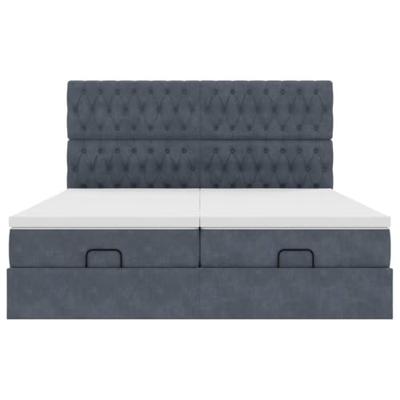 Ottoman bed met matrassen en LED's 180x200cm fluweel