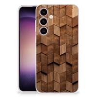 Bumper Hoesje voor Samsung Galaxy S24 Wooden Cubes - thumbnail