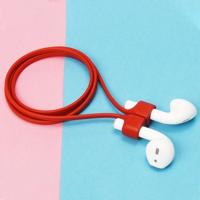 Draadloze Bluetooth headset anti-verloren touw magnetische siliconen Lanyard voor Apple AirPods 1/2 (rood) - thumbnail