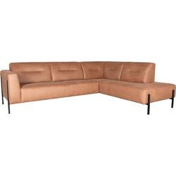 LABEL51 Hoekbank 'Napoli' Rechts, Micro Suede, kleur Cognac LABEL51 Hoekbank 'Napoli' Rechts, Micro Suede, kleur Cognac