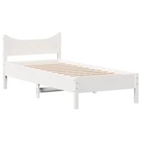 Bedframe massief grenenhout wit 75x190 cm - thumbnail