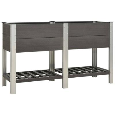 vidaXL Plantenbak verhoogd met schap 150x50x90 cm HKC grijs vidaXL Plantenbak verhoogd met schap 150x50x90 cm HKC grijs