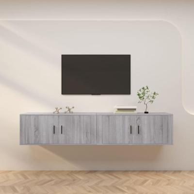Tv-wandmeubels 2 st 100x34,5x40 cm grijs sonoma eikenkleurig