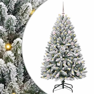 Kunstkerstboom met 150 LED Groen en Wit 150 cm PVC en Metaal