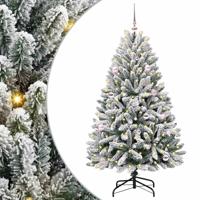 Kunstkerstboom met 150 LED Groen en Wit 150 cm PVC en Metaal - thumbnail