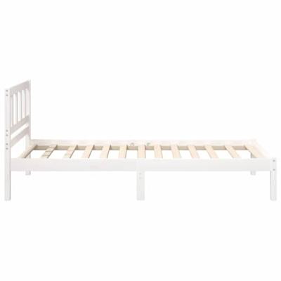 Bedframe met hoofdeinde Wit 75 x 190 cm Massief grenenhout Bedframe met hoofdeinde Wit 75 x 190 cm Massief grenenhout