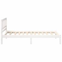Bedframe met hoofdeinde Wit 90 x 190 cm Massief grenenhout - thumbnail