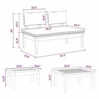 Tuinbankset met kussen met opslag 3 pcs Bruin en Crème - thumbnail