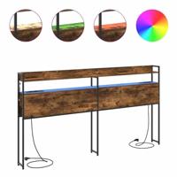 Hoofdbord met plank Gerookt eiken 180 cm Bewerkt hout - thumbnail