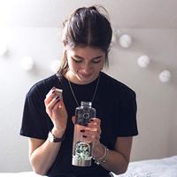 VitaJuwel ViA Vitality Glas Waterfles met Edelstenen - 500ml - thumbnail