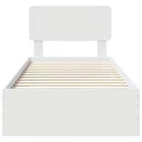 Bedframe met hoofdeinde met lade Wit 75 x 190 cm Bewerkt hout - thumbnail