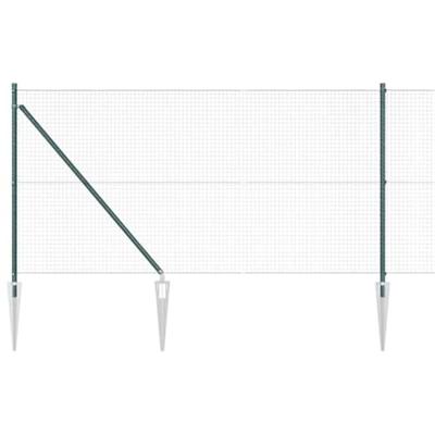 VidaXL Afrasteringspaal groen 10 x 1 m (25 x 25 mm gaas) staal