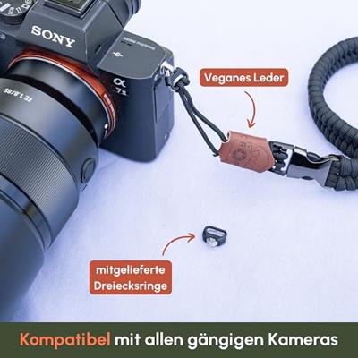 C-Rope Claw Camera wrist strap Silent Black, 30cm Paracord