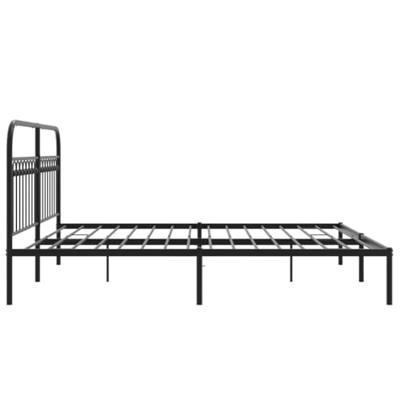 Bedframe met hoofdbord metaal zwart 183x203 cm