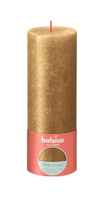 Bolsius shimmer rustiekkaars 190/68 goud Bolsius shimmer rustiekkaars 190/68 goud