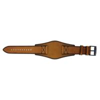 Fossil horlogeband FS4616 Leder Cognac 22mm + zwart stiksel - thumbnail